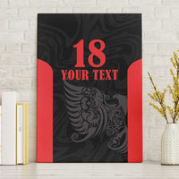 Custom Albania Football Pride Canvas Wall Art Kuqezinjte Eagle Black Version - Wonder Print Shop