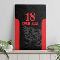 Custom Albania Football Pride Canvas Wall Art Kuqezinjte Eagle Black Version - Wonder Print Shop