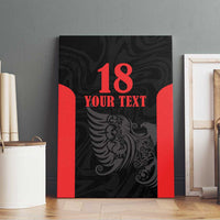 Custom Albania Football Pride Canvas Wall Art Kuqezinjte Eagle Black Version - Wonder Print Shop