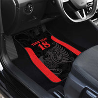 Custom Albania Football Pride Car Mats Kuqezinjte Eagle Black Version - Wonder Print Shop