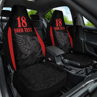 Custom Albania Football Pride Car Seat Cover Kuqezinjte Eagle Black Version - Wonder Print Shop