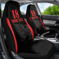 Custom Albania Football Pride Car Seat Cover Kuqezinjte Eagle Black Version - Wonder Print Shop