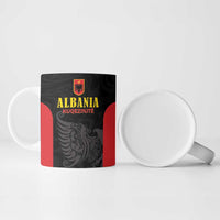 Custom Albania Football Pride Ceramic Mug Kuqezinjte Eagle Black Version - Wonder Print Shop