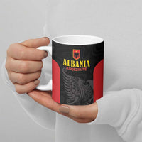 Custom Albania Football Pride Ceramic Mug Kuqezinjte Eagle Black Version - Wonder Print Shop