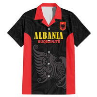 Custom Albania Football Pride Family Matching Mermaid Dress and Hawaiian Shirt Kuqezinjte Eagle Black Version - Wonder Print Shop