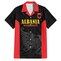 Custom Albania Football Pride Family Matching Off Shoulder Maxi Dress and Hawaiian Shirt Kuqezinjte Eagle Black Version - Wonder Print Shop