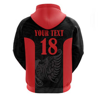 Custom Albania Football Pride Hoodie Kuqezinjte Eagle Black Version - Wonder Print Shop