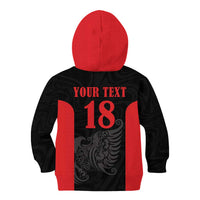 Custom Albania Football Pride Kid Hoodie Kuqezinjte Eagle Black Version - Wonder Print Shop