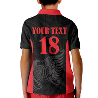 Custom Albania Football Pride Kid Polo Shirt Kuqezinjte Eagle Black Version - Wonder Print Shop