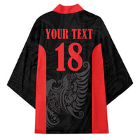 Custom Albania Football Pride Kimono Kuqezinjte Eagle Black Version - Wonder Print Shop