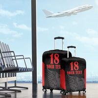 Custom Albania Football Pride Luggage Cover Kuqezinjte Eagle Black Version - Wonder Print Shop