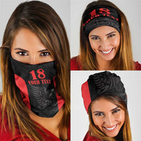 Custom Albania Football Pride Neck Gaiter Kuqezinjte Eagle Black Version - Wonder Print Shop