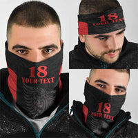 Custom Albania Football Pride Neck Gaiter Kuqezinjte Eagle Black Version - Wonder Print Shop