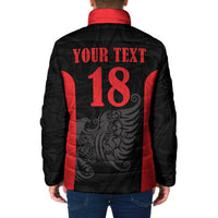 Custom Albania Football Pride Padded Jacket Kuqezinjte Eagle Black Version - Wonder Print Shop