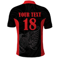 Custom Albania Football Pride Polo Shirt Kuqezinjte Eagle Black Version - Wonder Print Shop