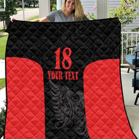 Custom Albania Football Pride Quilt Kuqezinjte Eagle Black Version - Wonder Print Shop