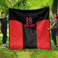 Custom Albania Football Pride Quilt Kuqezinjte Eagle Black Version - Wonder Print Shop