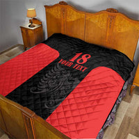 Custom Albania Football Pride Quilt Kuqezinjte Eagle Black Version - Wonder Print Shop