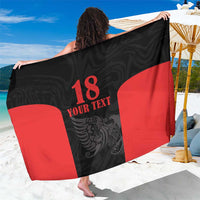 Custom Albania Football Pride Sarong Kuqezinjte Eagle Black Version - Wonder Print Shop