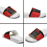 Custom Albania Football Pride Slide Sandals Kuqezinjte Eagle Black Version - Wonder Print Shop