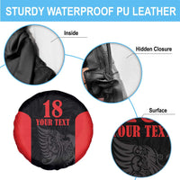 Custom Albania Football Pride Spare Tire Cover Kuqezinjte Eagle Black Version - Wonder Print Shop