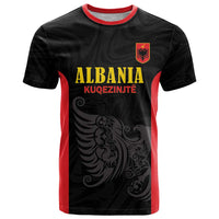 Custom Albania Football Pride T Shirt Kuqezinjte Eagle Black Version - Wonder Print Shop
