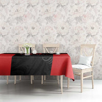 Custom Albania Football Pride Tablecloth Kuqezinjte Eagle Black Version - Wonder Print Shop