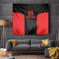 Custom Albania Football Pride Tapestry Kuqezinjte Eagle Black Version - Wonder Print Shop
