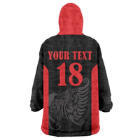 Custom Albania Football Pride Wearable Blanket Hoodie Kuqezinjte Eagle Black Version - Wonder Print Shop