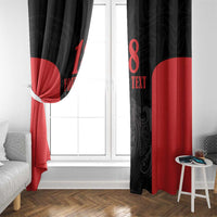 Custom Albania Football Pride Window Curtain Kuqezinjte Eagle Black Version - Wonder Print Shop