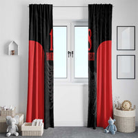 Custom Albania Football Pride Window Curtain Kuqezinjte Eagle Black Version - Wonder Print Shop
