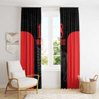 Custom Albania Football Pride Window Curtain Kuqezinjte Eagle Black Version - Wonder Print Shop