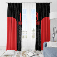 Custom Albania Football Pride Window Curtain Kuqezinjte Eagle Black Version - Wonder Print Shop