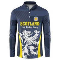 Custom Scotland Football Button Sweatshirt Scottish Lion Rampant Tartan Fan - Wonder Print Shop