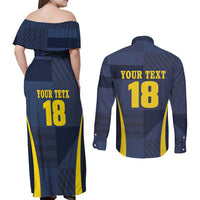 Custom Scotland Football Couples Matching Off Shoulder Maxi Dress and Long Sleeve Button Shirt Scottish Lion Rampant Tartan Fan - Wonder Print Shop
