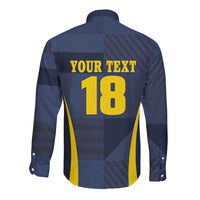 Custom Scotland Football Long Sleeve Button Shirt Scottish Lion Rampant Tartan Fan - Wonder Print Shop