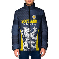Custom Scotland Football Padded Jacket Scottish Lion Rampant Tartan Fan - Wonder Print Shop