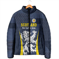 Custom Scotland Football Padded Jacket Scottish Lion Rampant Tartan Fan - Wonder Print Shop