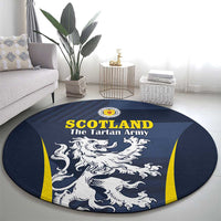Scotland Football Round Carpet Scottish Lion Rampant Tartan Fan - Wonder Print Shop