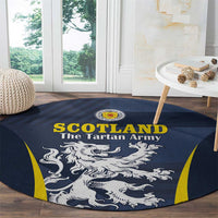 Scotland Football Round Carpet Scottish Lion Rampant Tartan Fan - Wonder Print Shop