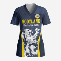 Custom Scotland Football Scrub Top Scottish Lion Rampant Tartan Fan - Wonder Print Shop