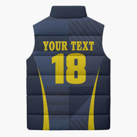 Custom Scotland Football Sleeveless Puffer Jacket Scottish Lion Rampant Tartan Fan - Wonder Print Shop