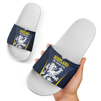 Scotland Football Slide Sandals Scottish Lion Rampant Tartan Fan - Wonder Print Shop
