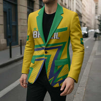 Custom Brazil Football Spirit Blazer Selecao Canarinho Sporty Style - Wonder Print Shop
