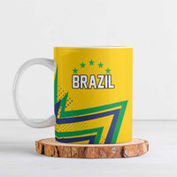 Custom Brazil Football Spirit Ceramic Mug Selecao Canarinho Sporty Style - Wonder Print Shop