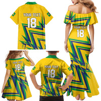 Custom Brazil Football Spirit Family Matching Mermaid Dress and Hawaiian Shirt Selecao Canarinho Sporty Style - Wonder Print Shop