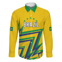 Custom Brazil Football Spirit Family Matching Off Shoulder Short Dress and Hawaiian Shirt Selecao Canarinho Sporty Style - Wonder Print Shop