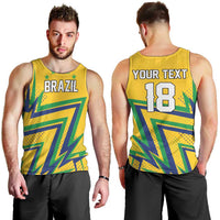 Custom Brazil Football Spirit Men Tank Top Selecao Canarinho Sporty Style - Wonder Print Shop