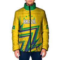 Custom Brazil Football Spirit Padded Jacket Selecao Canarinho Sporty Style - Wonder Print Shop