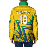 Custom Brazil Football Spirit Padded Jacket Selecao Canarinho Sporty Style - Wonder Print Shop